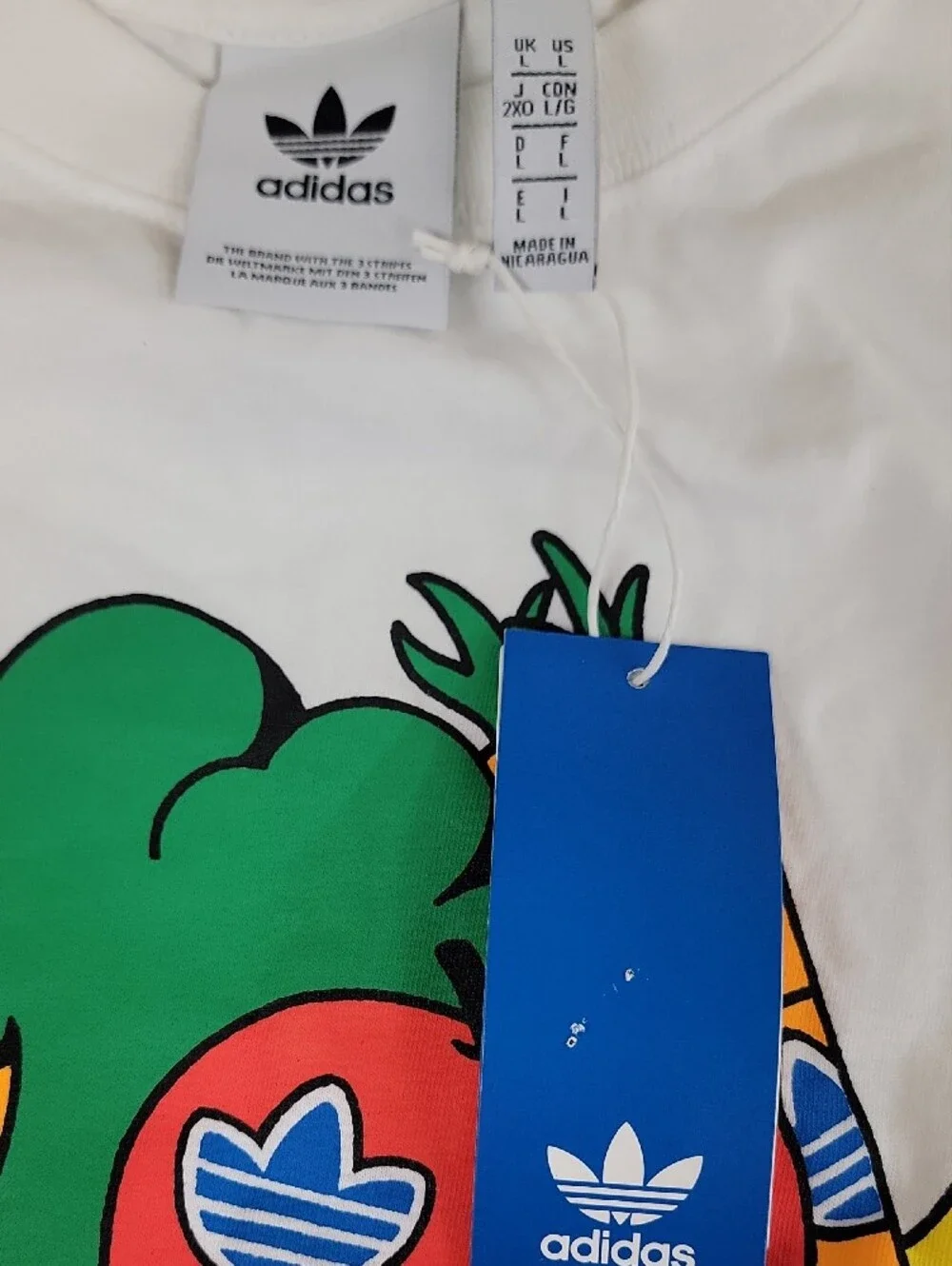 adidas White Kids 'Always Original' Fruit Graphic Tee